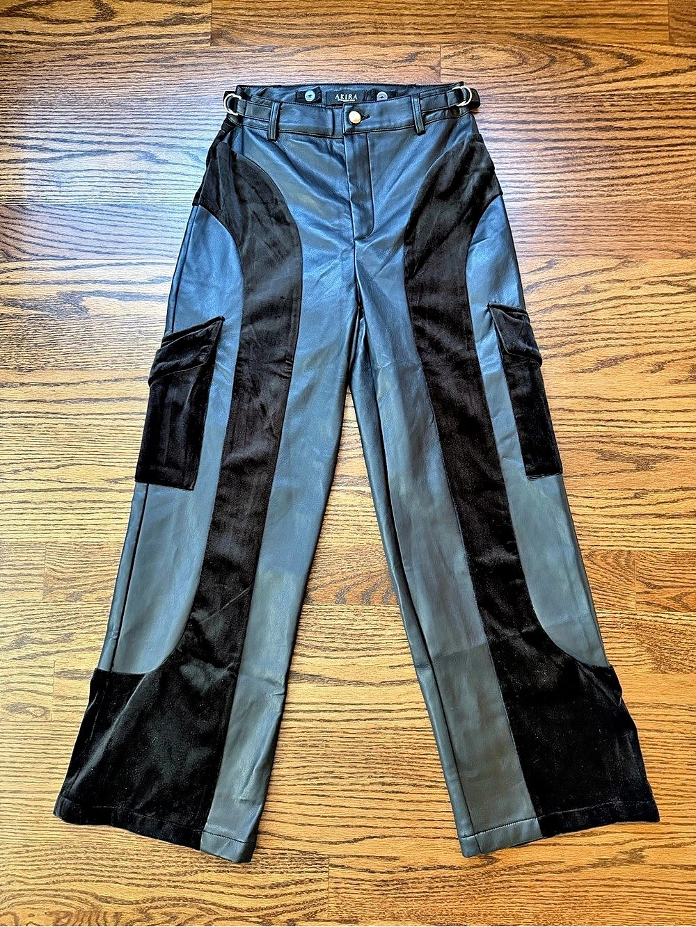 Akira Wide Leg Pants Contrasting Texture